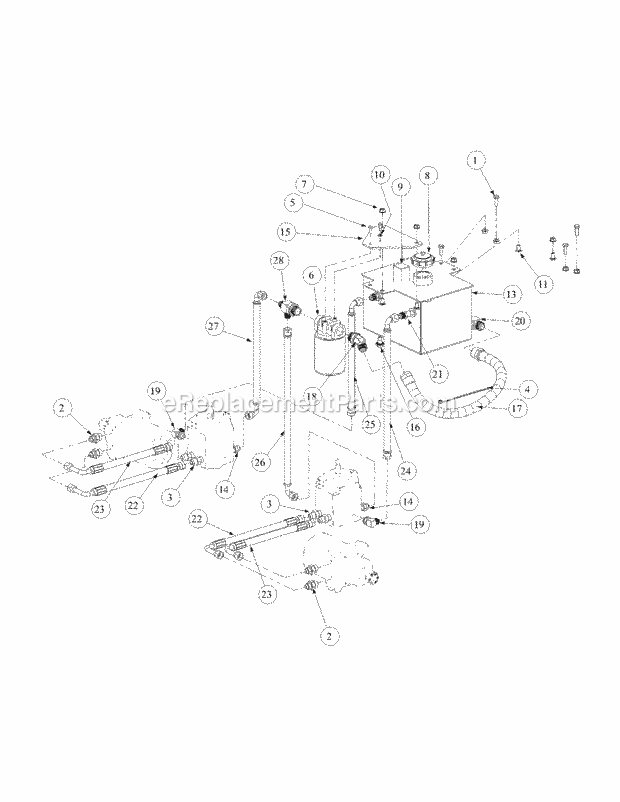 Hydro Pump Assembly Diagram and Parts List for M60-KH 53AB5BAX150-25-HP Cub Cadet Lawn Tractor